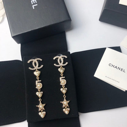 18K  Chanel No.5 Long Earrings