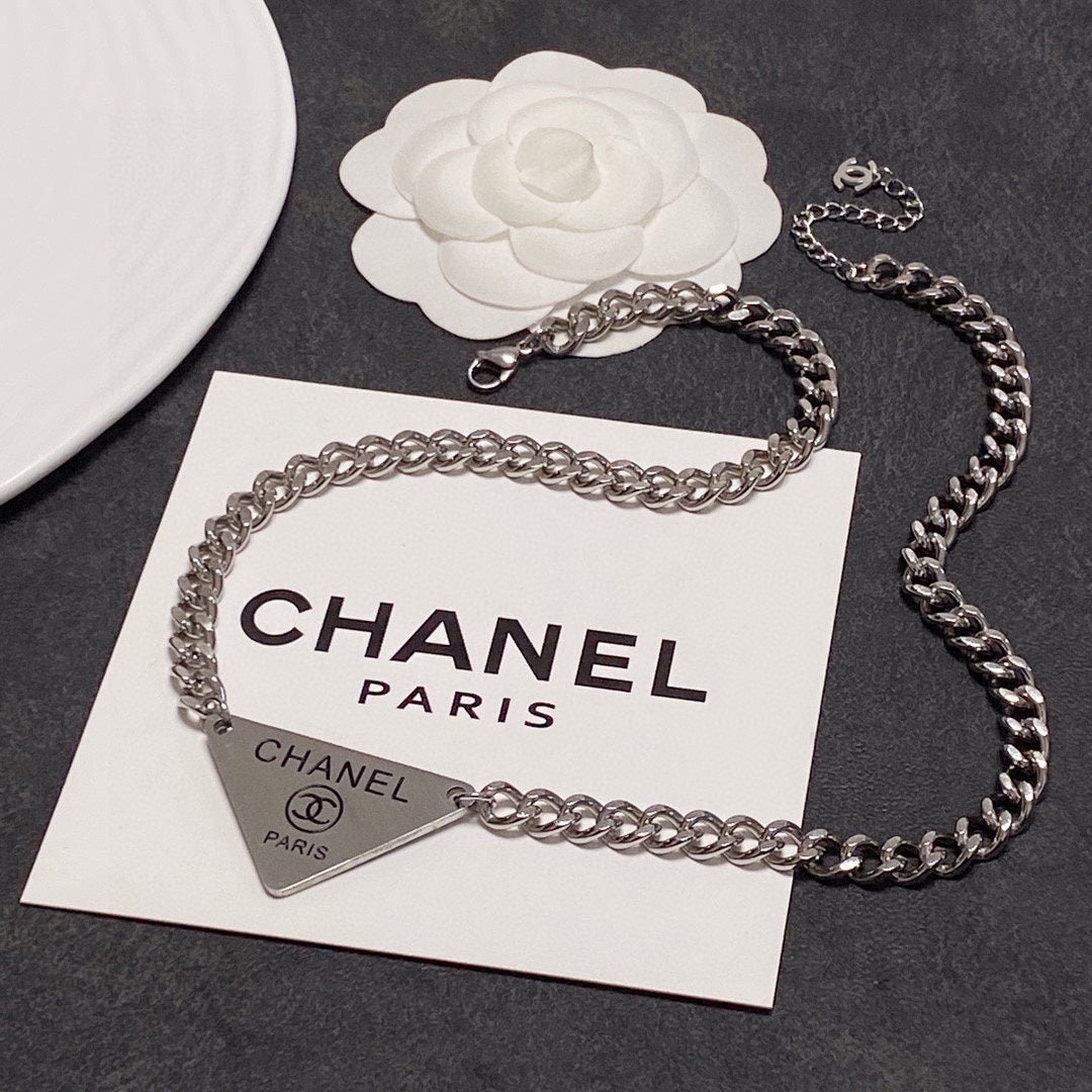 18K  Chanel Triangle Necklace