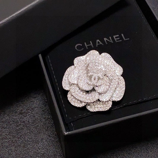 18K  Chanel Full Diamond Camellia Brooch