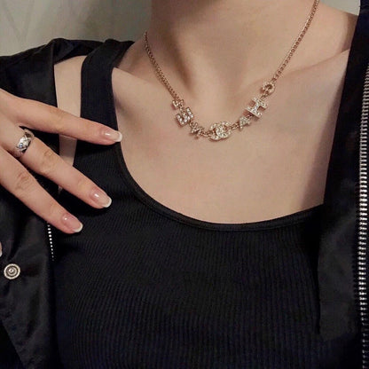 18K  Chanel Script Diamonds Necklace