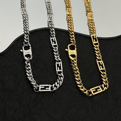 18K Fendi Baguette Chain Necklace