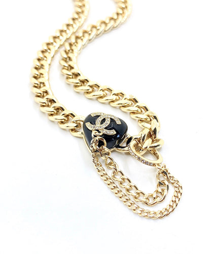 18K  Chanel Black Choker Necklace