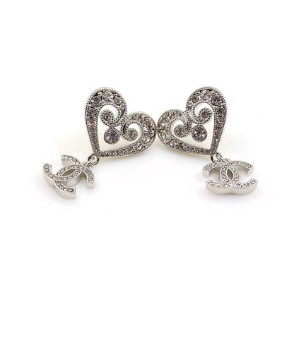 18K  Chanel Heart Diamond Earrings
