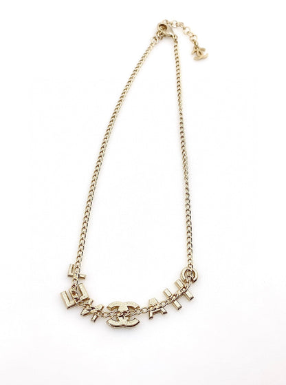 18K  Chanel Script Diamonds Necklace