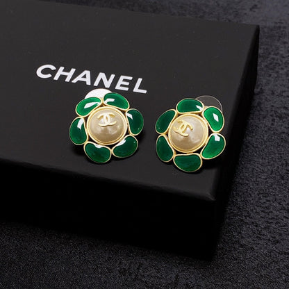 18K  Chanel Emerald Petals Earrings