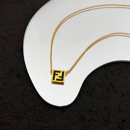 18K Fendi Forever Black Necklace