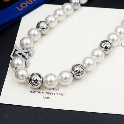 18K Louis Vuitton Monogram Pearls Necklace
