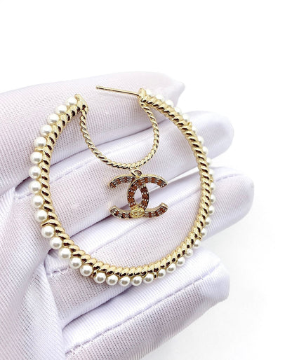 18K  Chanel Circle Earrings