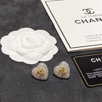 18K  Chanel Heart Diamonds Earrings