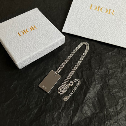 18K Dior Oblique Plate Pendant Necklace