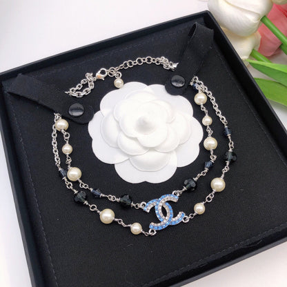 18K  Chanel Blue Resin Necklace