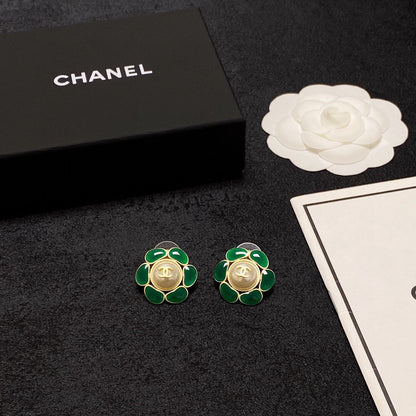 18K  Chanel Emerald Petals Earrings