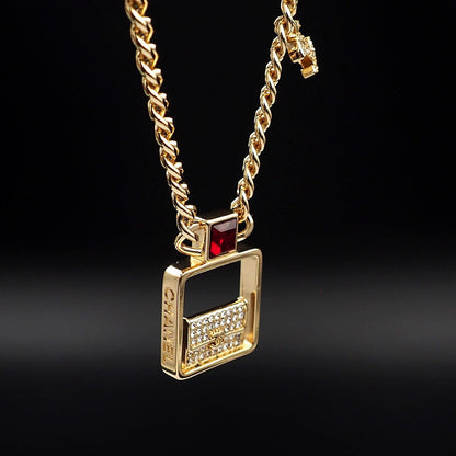 18K  Chanel Red Bag Pendant Necklace