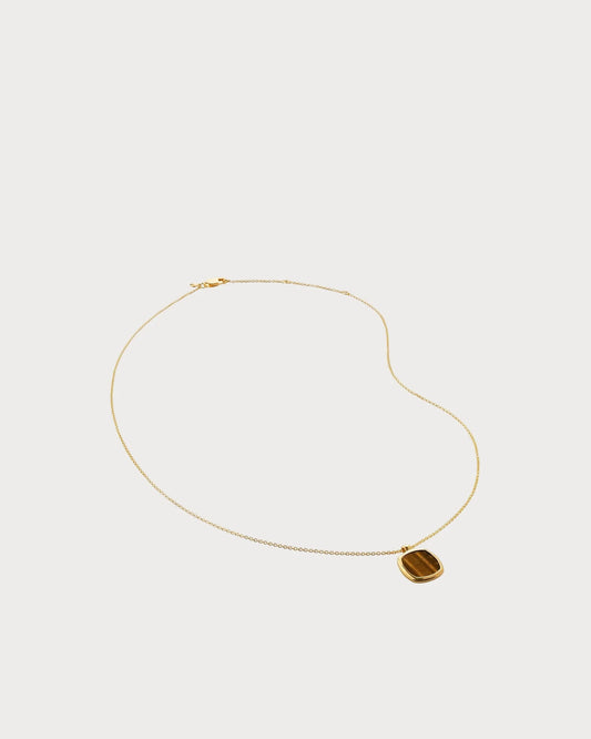 MONICA VINADER Delphi Tiger’s Eye Gold Vermeil Pendant Necklace(Gold)